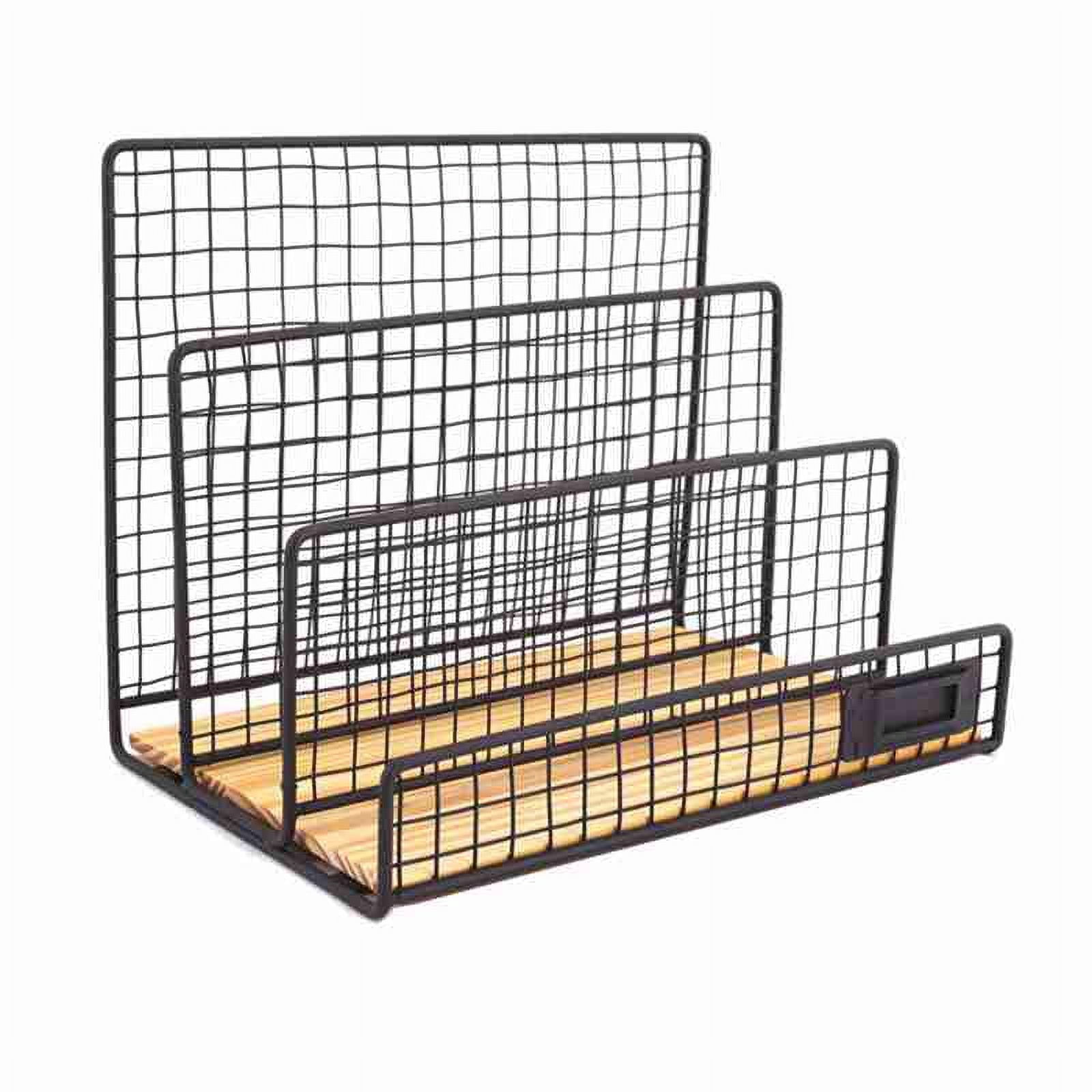 Desktop Three-Grid Book End Data File Rack Storage Rack Bill Document ...