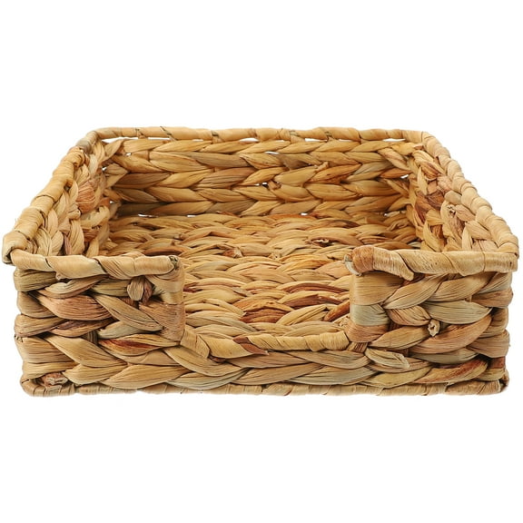 Worgeous Light Brown Straw Woven Basket for Storage Use Simple Elegant Design and Strong Multifunctional Storage Solution 1 Count