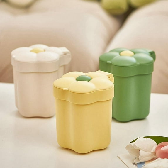 Desktop Trash Can Cute Flower Shaped Waste Bin Container Mini Cartoon Garbage Can Small Trash Bin For Home Office Cleaning Tools
