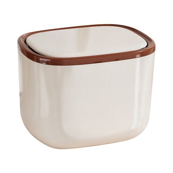 Desktop Trash Can with Press-Type Lid, Tiny Waste Container for Countertop, Mini Garbage Can for Kitchen Bedroom Bathroom Desk Home Vanity Tabletop, 1* Desktop Trash Can