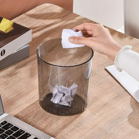Desktop Trash Can Small Clear Bin,2025 Mini Countertop Trash Bin With Detachable Lid For Waste Storage,Compact Plastic Garbage Can For Office Desk Bedroom Bathroom And Dressing Table-Free Size