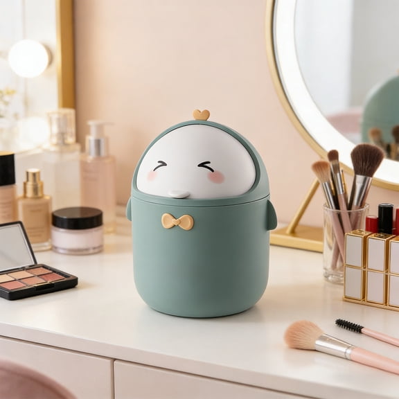 Desktop Trash Can Small Trash Bin 4.72In, Compact Waste Basket for Home Living Room Student Dormitory Bedroom Kitchen Office Desk Bedside Table Craft Desk Study Room Home Organization