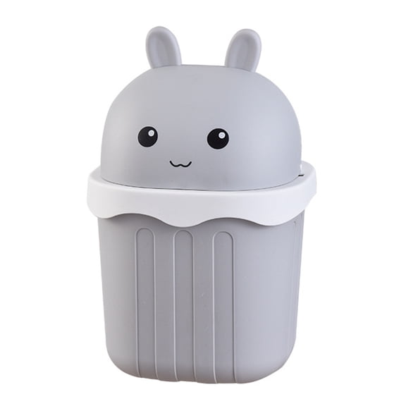 Desktop Trash Can with Lid Cartoon Shape Rectangle Creative Mini Garbage Can Waste Basket