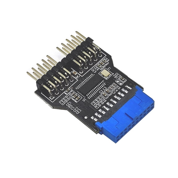 Desktop USB Splitter 19Pin USB2.0 to Two 9Pin USB2.0 Female Port Multipliers for Integration