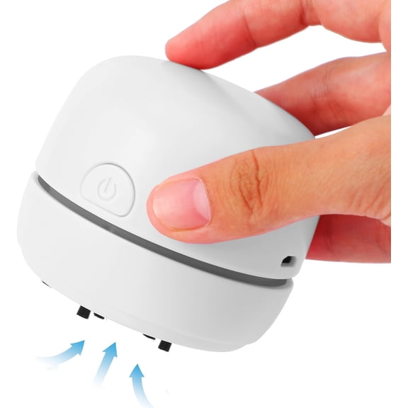 Desktop Vacuum Cleaner USB Charging with Vacuum Nozzle Cleaning Brush, cuteofficedeskaccessories Detachable Design & Portable Mini Table Dust Vaccum Cleaner Crumbs,