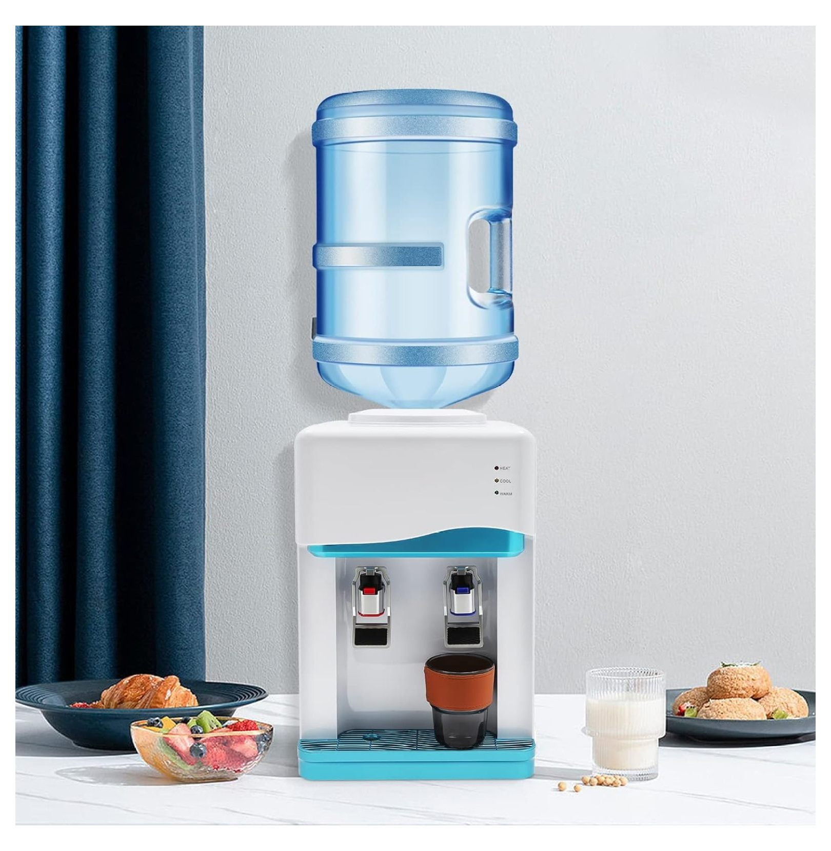 Desktop Water Cooler Dispenser by Top Loading, & Cold Water Coolers with Child Safety Lock