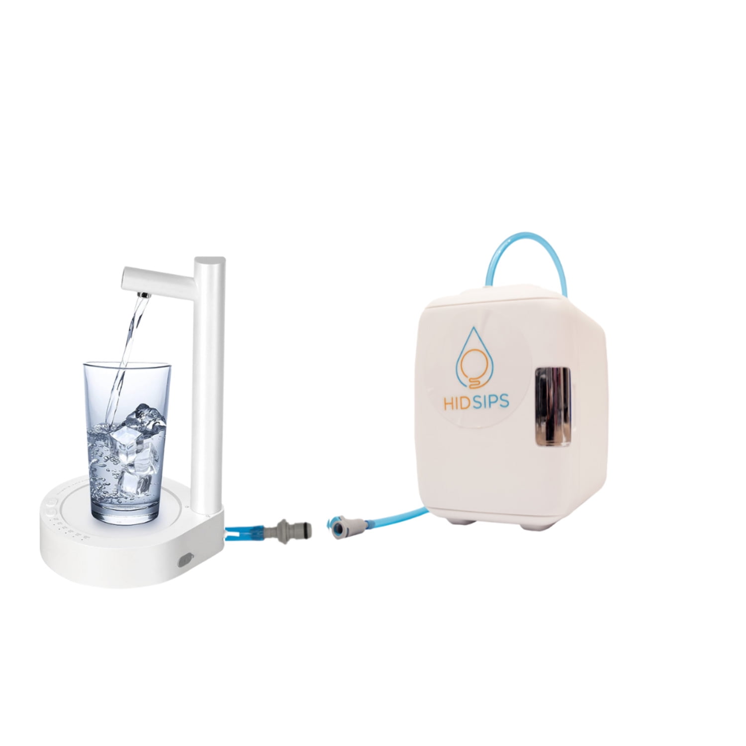Desktop Water Dispenser kit with 4L Mini Fridge Water Storage and Filtration System, Water Cooler for Nightstand and Bedside, Beverage Dispenser, mini fridge with water dispenser (White w/ No Filter)