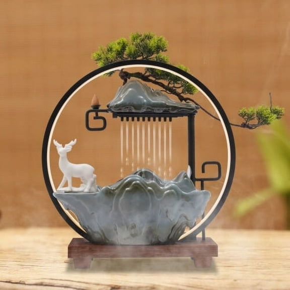 Desktop Water Fountain Indoor Waterfall Table Fountain W/atomizer & Led Light
