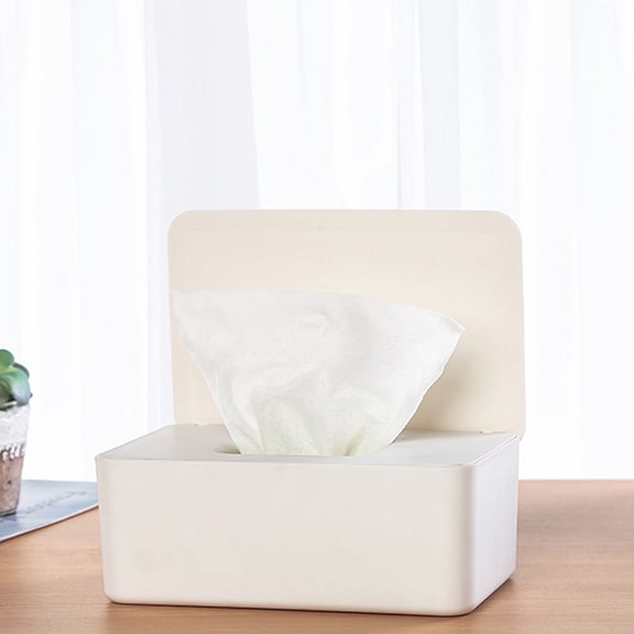 Desktop Wet Wipe Dispenser Airtight Storage Box Dust-Proof with Lid Tissue Container for Bathroom Wipes Household Use, 7.2"x 4.8"x 2.83"
