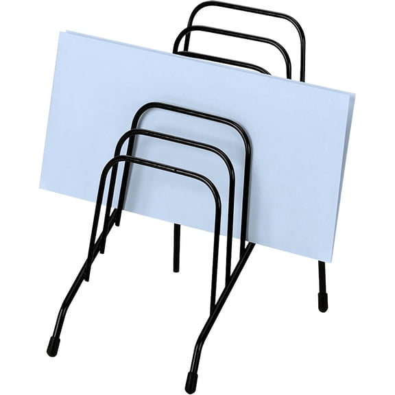 Desktop Wire File Organizer Junior Size 6 Compartments Black Sturdy Document Tray for Office Workspace Organization