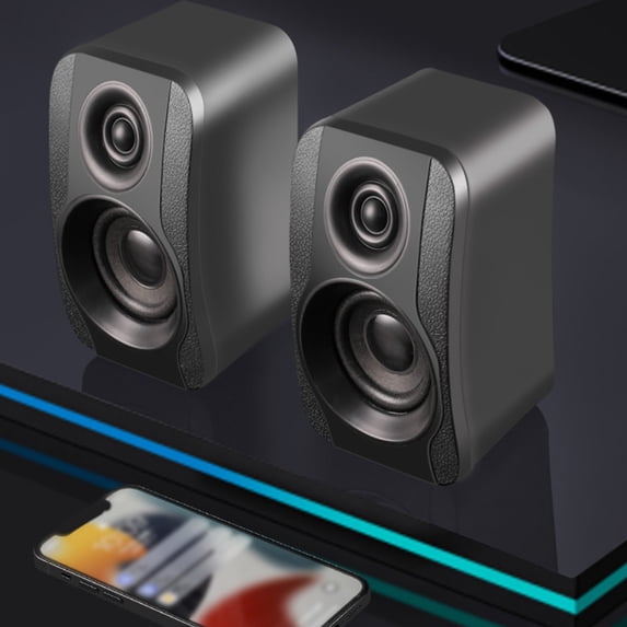 Desktop Wired Computer Speaker, Mini Speaker for Laptop Home, USB Subwoofer, 360° Stereo Sound, Immersive Audio Experience, Compact Portable, Plug-and-Play, Sleek Design