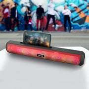Desktop Wireless Bluetooth 5.0 Speaker, Colorful Flash Light Subwoofer Soundbar, Clear Stereo TV Computer Speaker, Plug-In Card Playback, Space-saving Home Audio Sound Bar