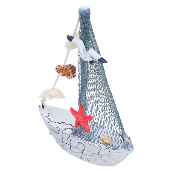 GOOHOCHY Wooden Boat Model Mediterranean Style 1Pack 5.7x4.3x1.1In