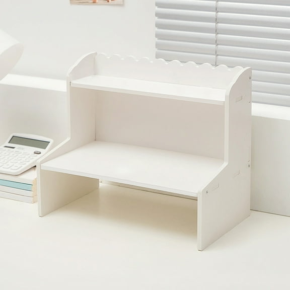 Desktop Wood Display Shelf Desk Multi Layer Storage Rack Mini Bookshelf Cosmetics Organizer Small,Cubicle Cube Insert Shaped Shelf Divider Adjustable Storage Floor Document Compartment Office Room.