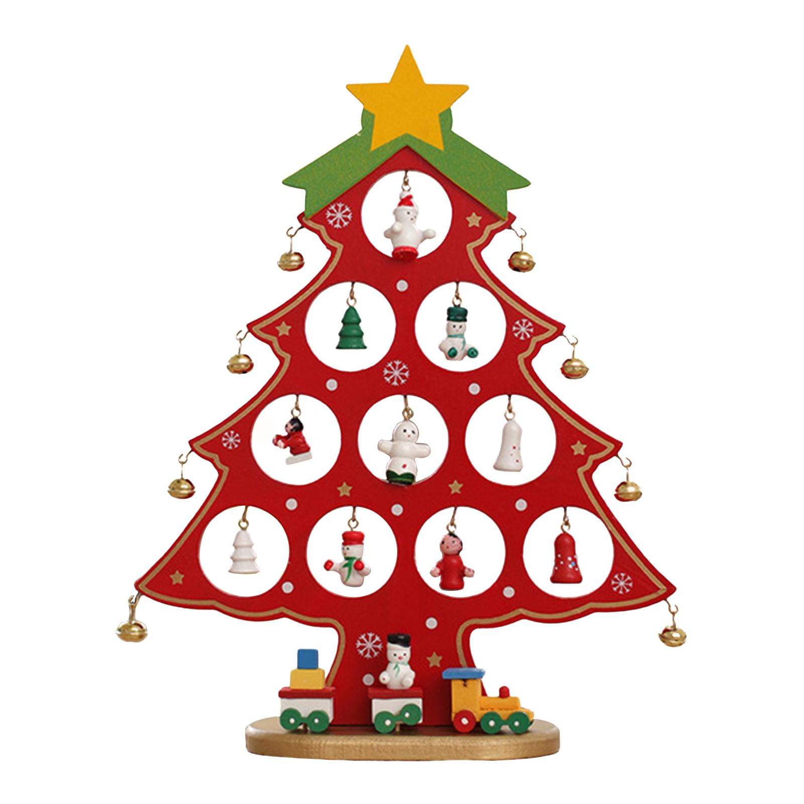 Desktop Wooden Christmas Tree Decor Christmas Ornaments Table Christmas