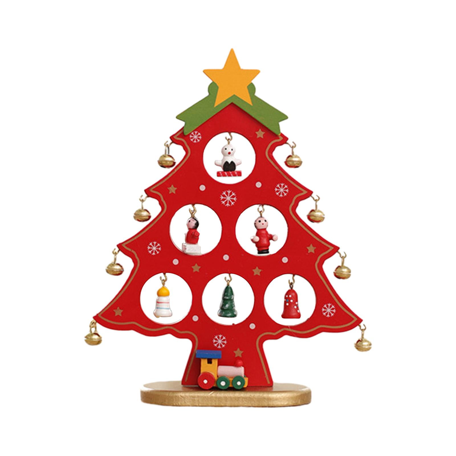 Desktop Wooden Christmas Tree Decor Christmas Ornaments Table Christmas