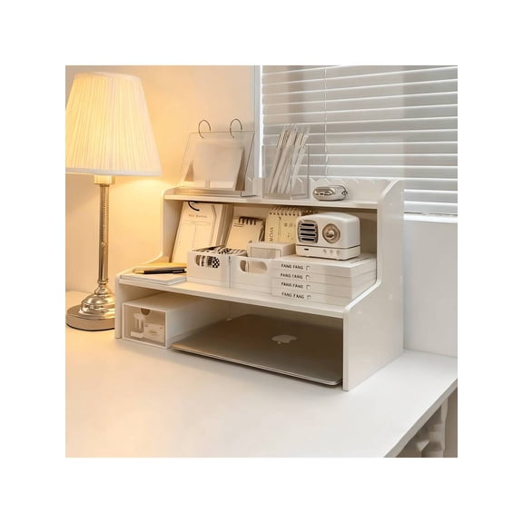 Desktop Wooden Display Rack - Desk Shelf Organizer Desktop Organizer Office Organizer Wooden Desktop Bookshelf Supplies Organizer, Removable And Non-Porous, Multi-Layer Storage Shelves