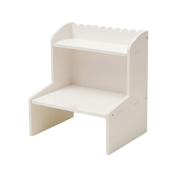 Desktop Wooden Shelf Organizer Double Layer Storage Rack for Cosmetics,Stationery,Books Raised Desktop Riser for Home Office Dormitory School Multipurpose Tiered Shelf for Desk White S Sizes