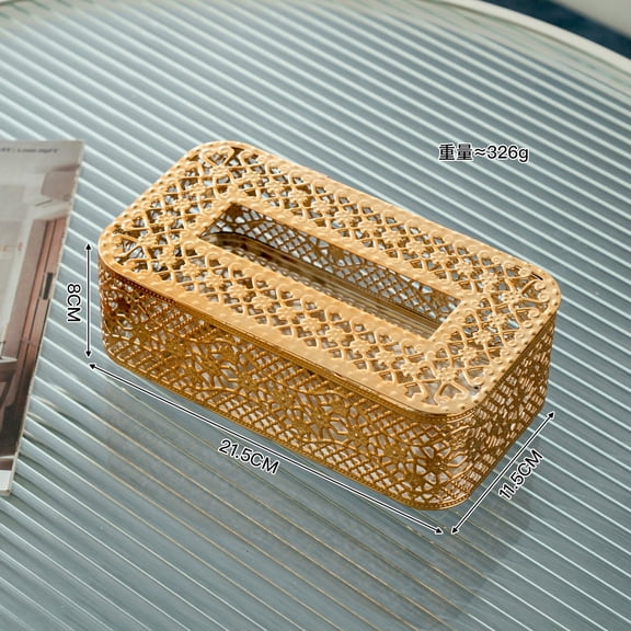 Desktop Wrought Iron Tissue Box, Living Room, Bedroom, Paper Drawer, Coffee Table, Home, Nordic Style, High Aesthetic, Simple and Creative