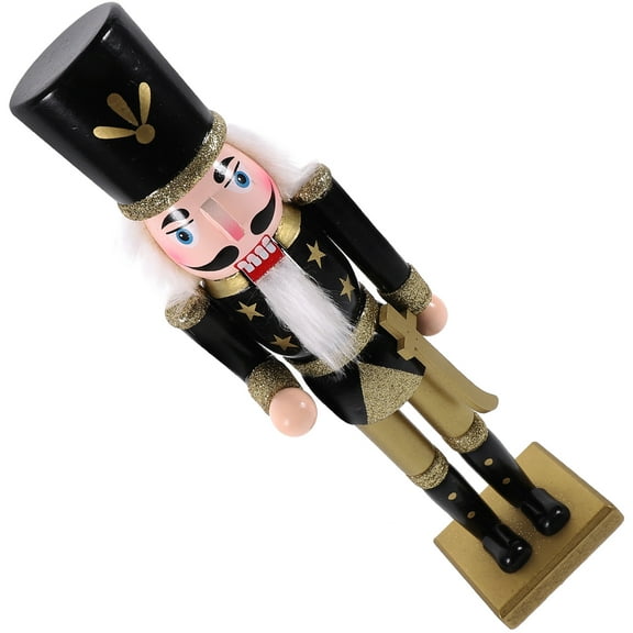 Desktop Xmas Nutcracker Puppet Figure Wood Nutcracker Decoration Wooden Nutcracker Puppet Xmas Gift
