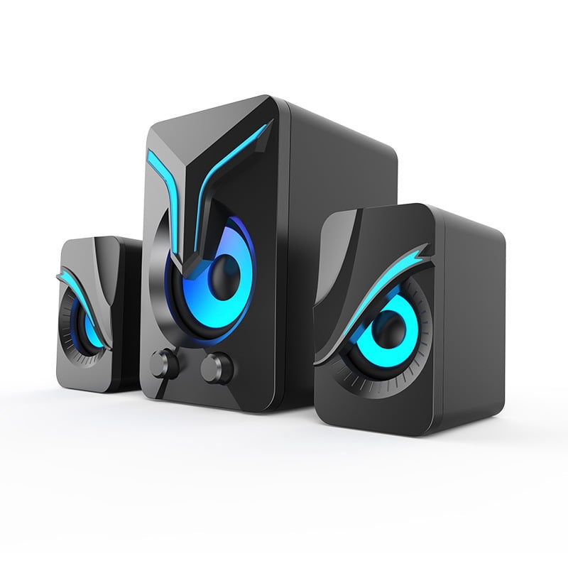 Cheap Computer Audio Desktop computer 2.1 multimedia desktop USB mini colorful RGB light ...