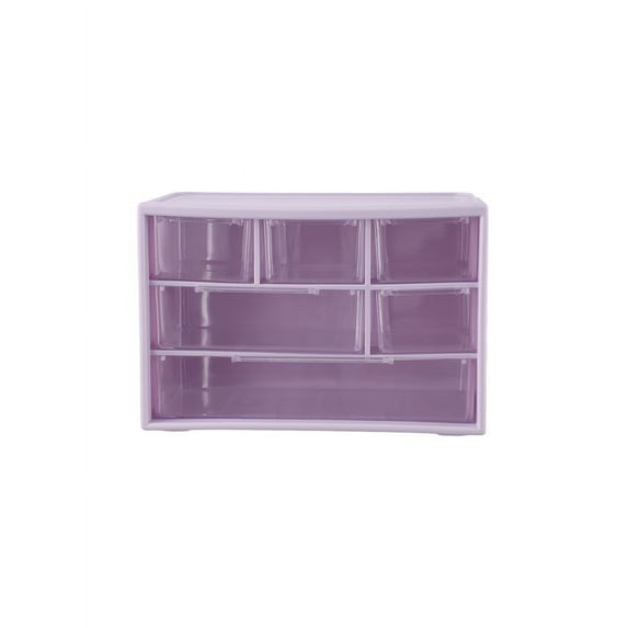 Desktop cosmetic storage box drawer-style six-grid acrylic storage box dustproof Purple