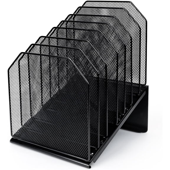 Desktop file organizer, vertical folder rack, desk organizer, storage rack, mesh file storage rack, suitable for offices, schools, classrooms, and homes