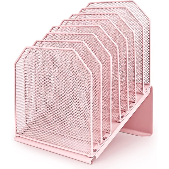 Desktop file organizer, vertical folder rack, desk organizer, storage rack, mesh file storage rack, suitable for offices, schools, classrooms, and homes