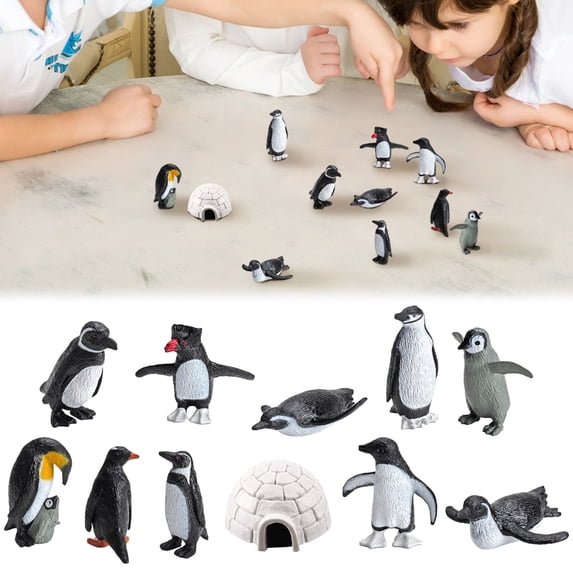 Desktop ornament,Penguin Figurines Toy Playset Mini Penguin Toy Set Realistic Penguin Cake Topper Small Penguin Action Figures Animal Educational Toys For
