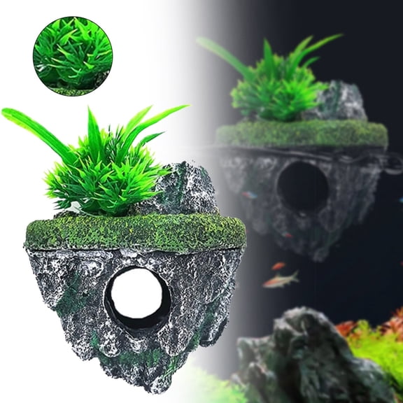 Desktop ornament,Tank Artificial Stone Decoration Aquarium Stone Ornament Creative Floating Stones Simulation Accessories For Terrarium Miniature Garden Marine Aquarium