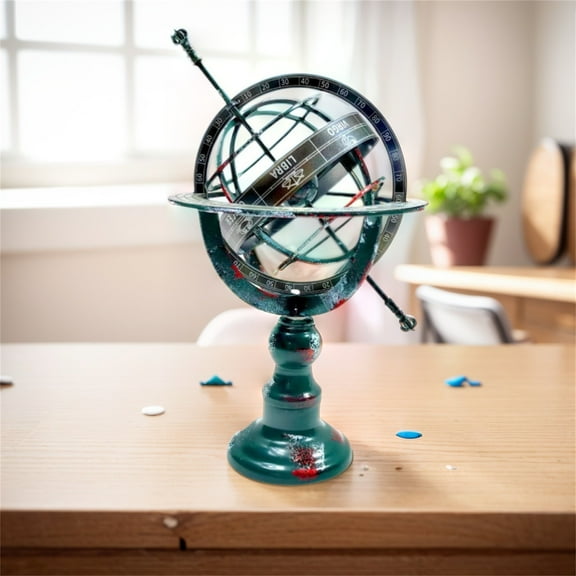 Desktop ornament,Vintage Sphere Globe Antique Brass Tabletop Armillary Antique Tripod Desk Educational & Learning Globe Decorative Vintage Tripod Desk Globe World Glob Table Decor Gift