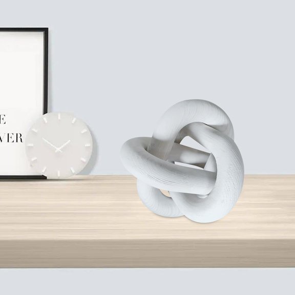 Desktop ornament,Wood Chain Link White 3 Knot Decoration Hand Carved Chain Knot Wood Knot Decor Coffee Table Rustic Chain Knot R Wooden Chain Knot For Coffee Table