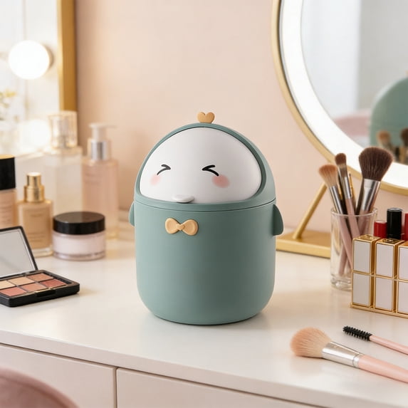 Desktop trash can small waste bin for home office bedroom kitchen desk plastic basket for paper scraps and daily trash storage