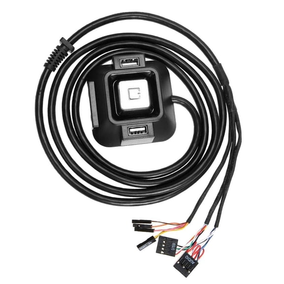 Desktops Computer Supply Reset Button Switch Dual USB +3.5mm Ports