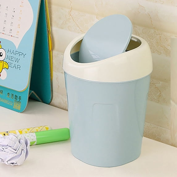 SeekLGT Desktop Mini Trash Can with Lid Cute Covered Tabletop Waste Basket and Small Office Desk Stuff Organizer for Kitchen 1x Trash Can