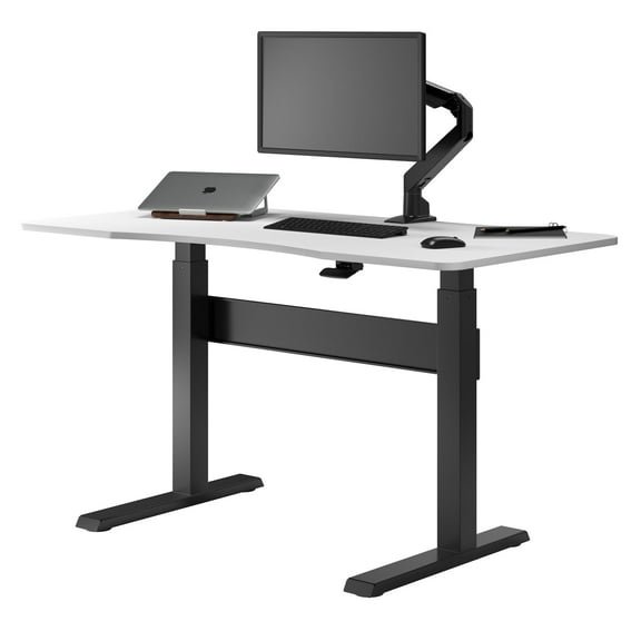 Desky Air Lift Zero Sit Stand Desk - White / Black