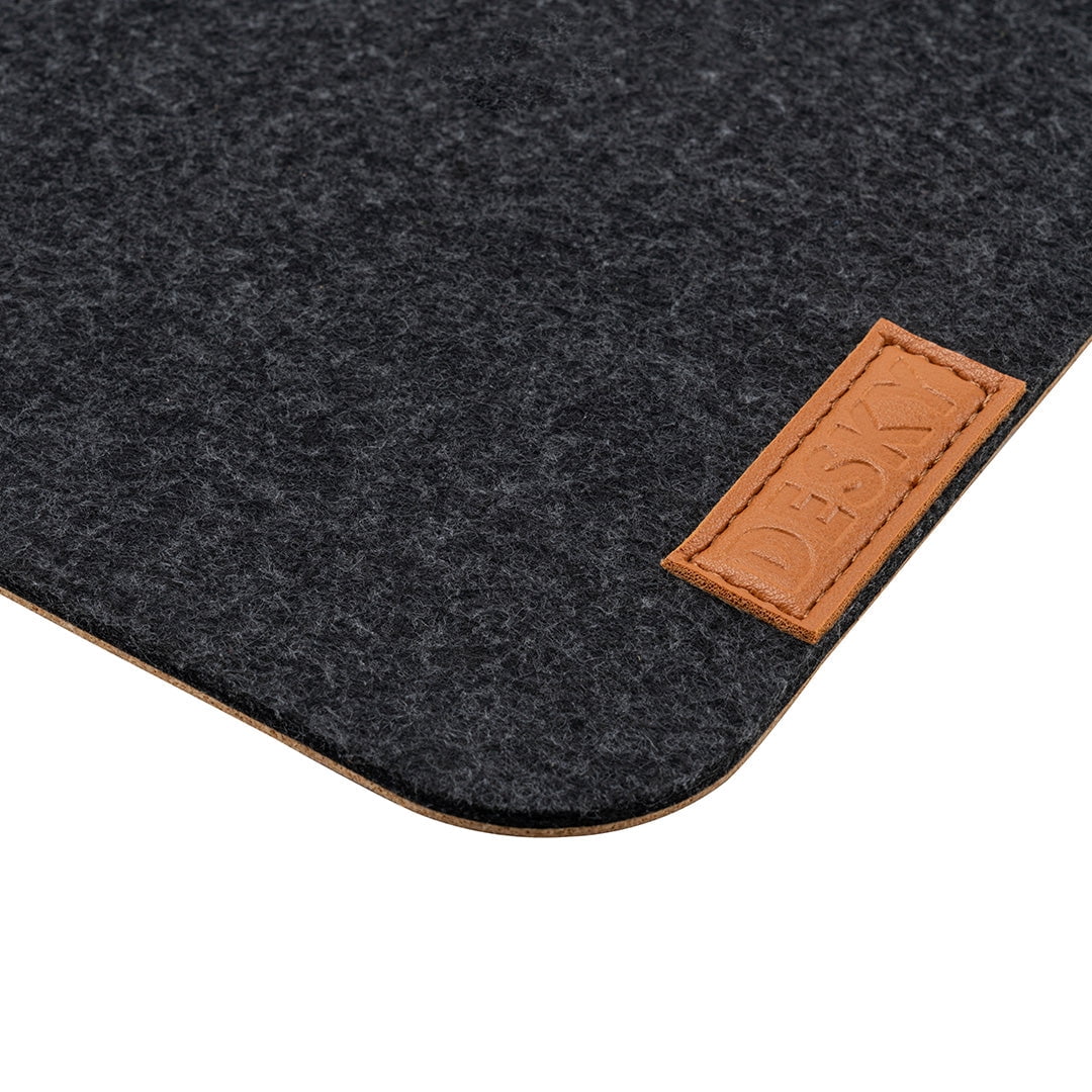 Desky Cork/Felt Desk Pad - Small 11X8.6 Inches / Dark Gray