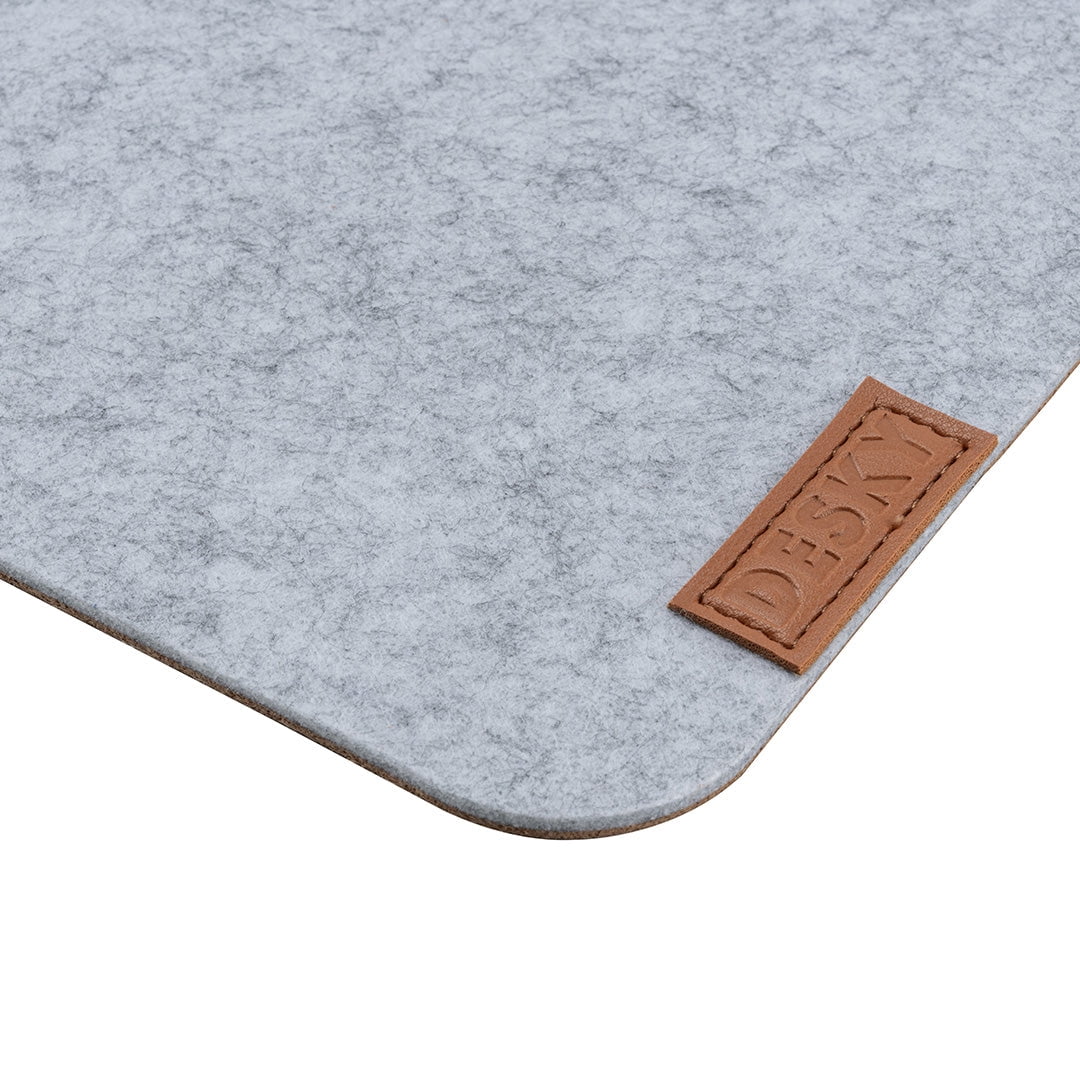 Desky Cork/Felt Desk Pad - Small 11X8.6 Inches / Light Gray