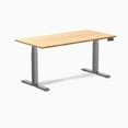 thumbnail image 1 of Desky Dual Bamboo Sit Stand Desk - Bamboo / 60 X 30 Inches / Space Gray, 1 of 10