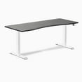 thumbnail image 1 of Desky Dual Ergo Edge Sit Stand Desk - Dark Bamboo / 72 X 30 Inches / White, 1 of 10