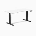 thumbnail image 1 of Desky Dual Ergo Edge Sit Stand Desk - White / 60 X 30 Inches / Matte Black, 1 of 10