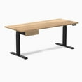 thumbnail image 1 of Desky Dual Hardwood Standing Desk With Drawer - White Oak / 72 X 30 Inches / Matte Black, 1 of 7