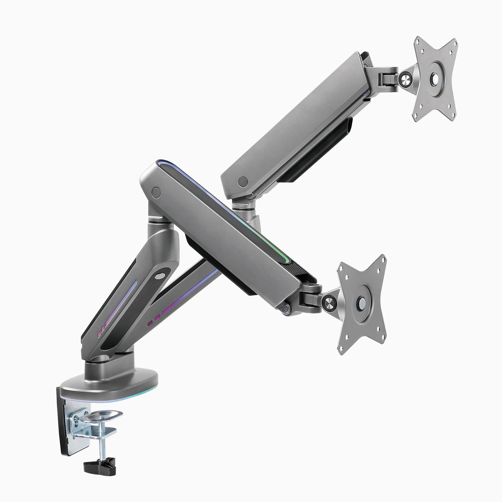Desky Dual LED Monitor Arm - Space Gray