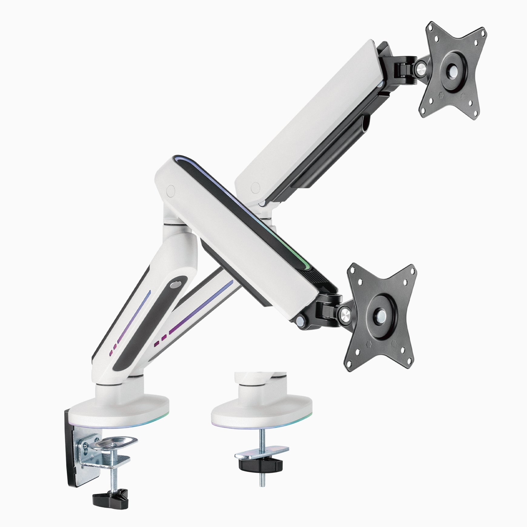Desky Dual LED Monitor Arm - White