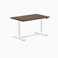 thumbnail image 1 of Desky Dual Rubberwood Sit Stand Desk - Red Walnut / 48 X 30 Inches / White, 1 of 10
