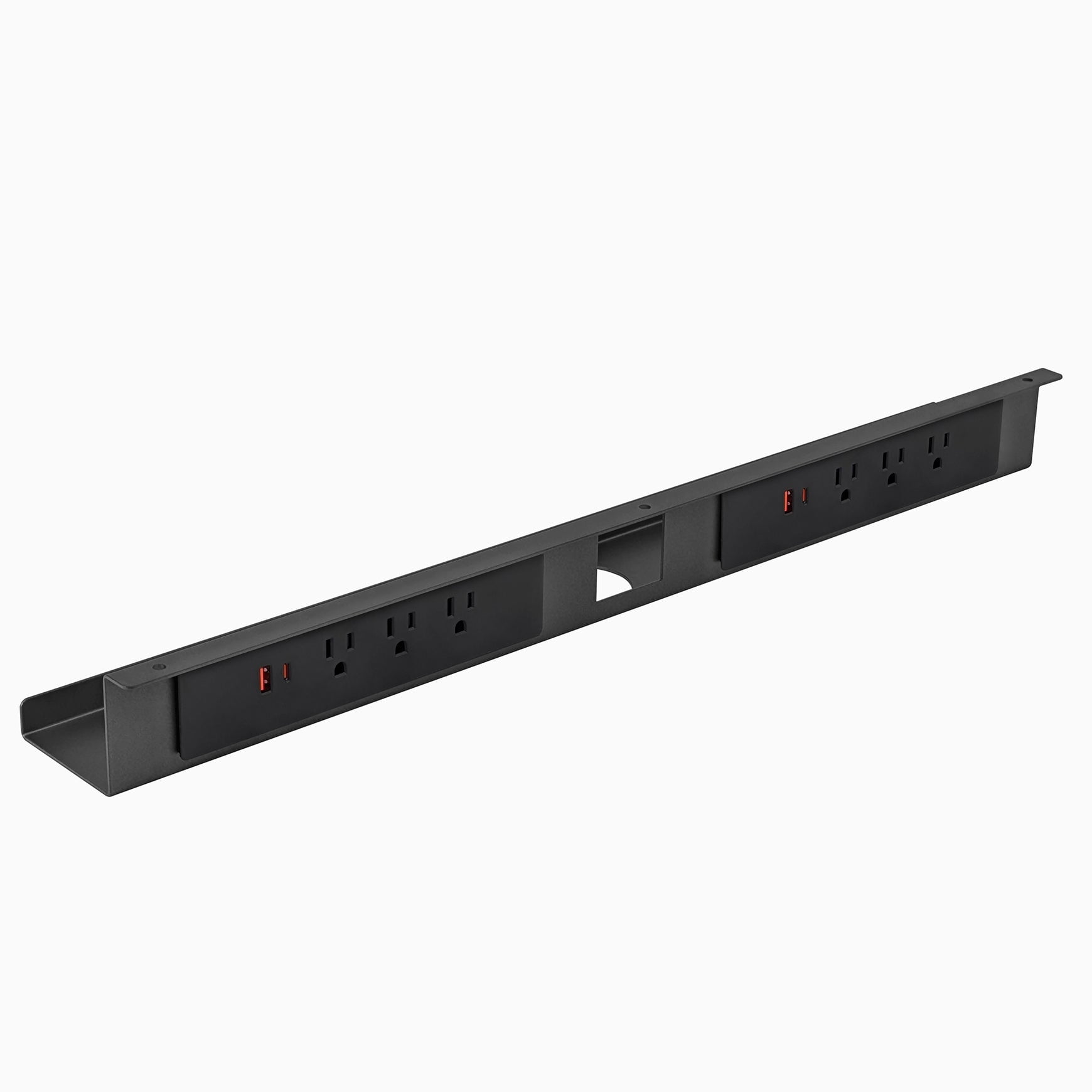 Desky Mini Cable & Power Tray - Space Gray / 6 Plugs + 2 X USB-C + 2 X ...