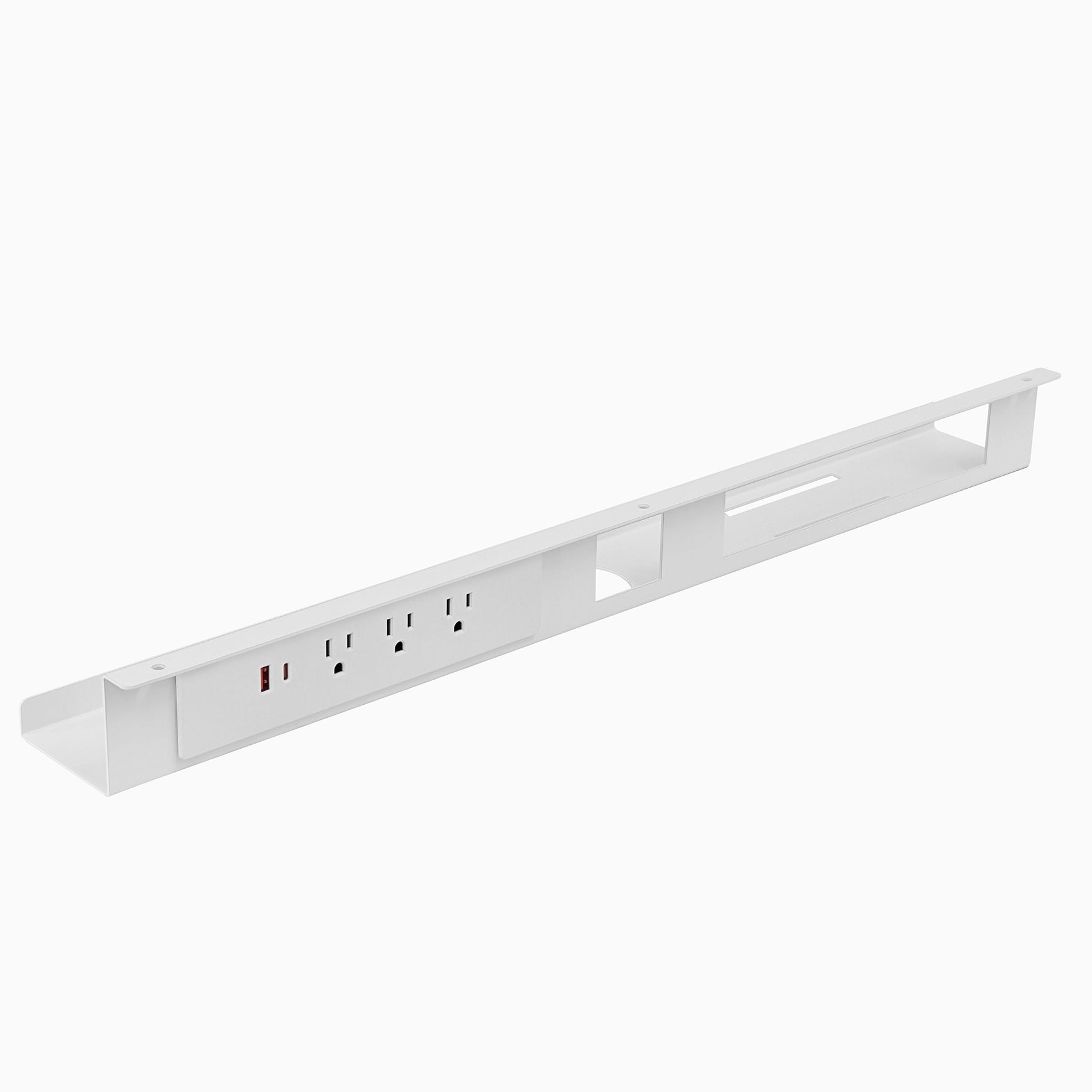 Desky Mini Cable & Power Tray - White / 3 Plugs + 1 X USB-C + 1 X USB ...