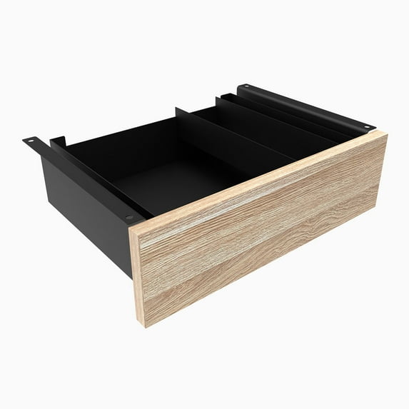Desky Minimal Under Desk Drawer - Classic Oak Laminate / Black