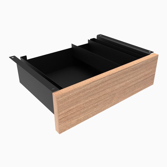Desky Minimal Under Desk Drawer - Sublime Teak Laminate / Black