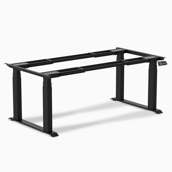 Desky Quad Sit Stand Desk Frame - Matte Black